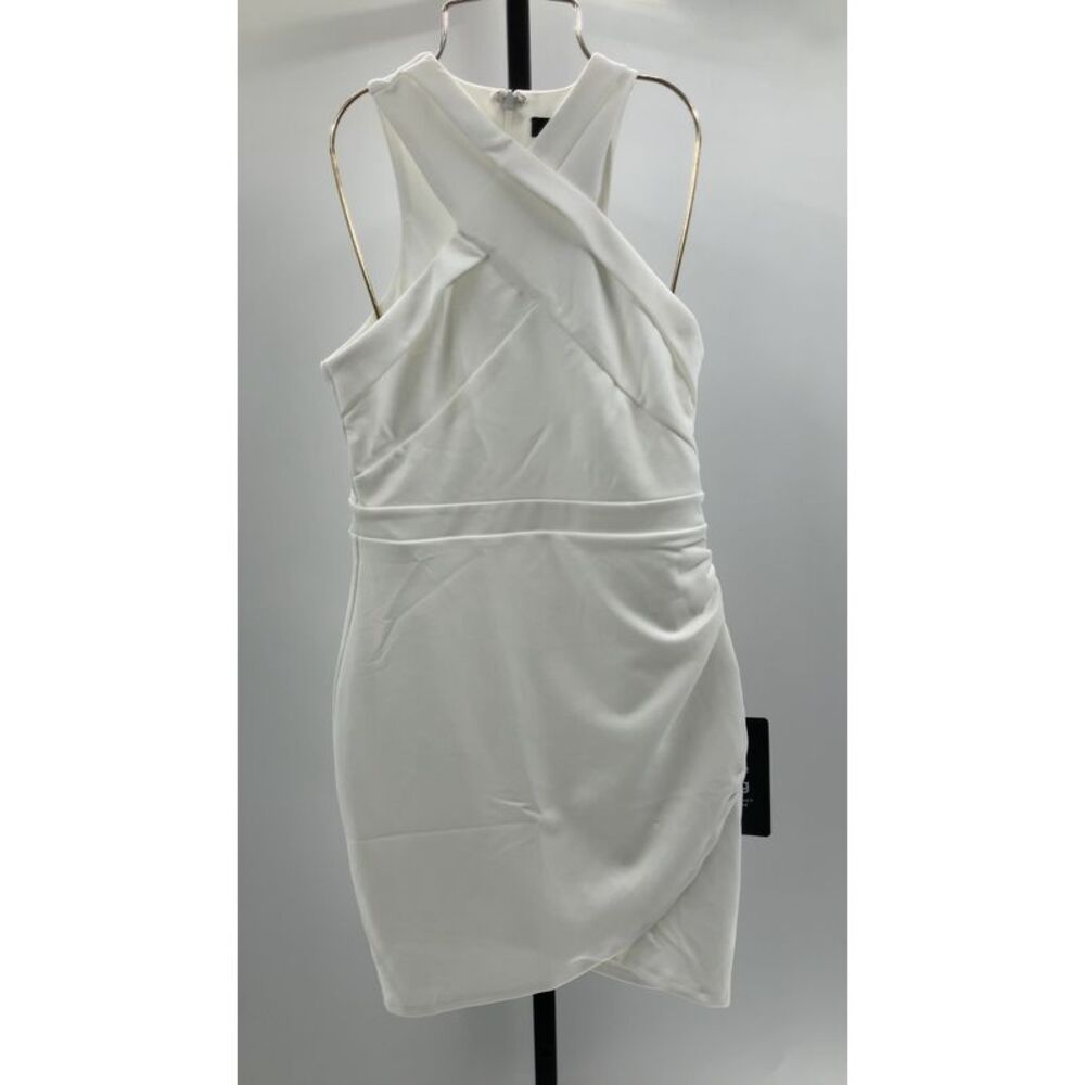 Lulus Headed To Cocktail Hour Halter Tulip Mini Dress White Small - Picture 2 of 3
